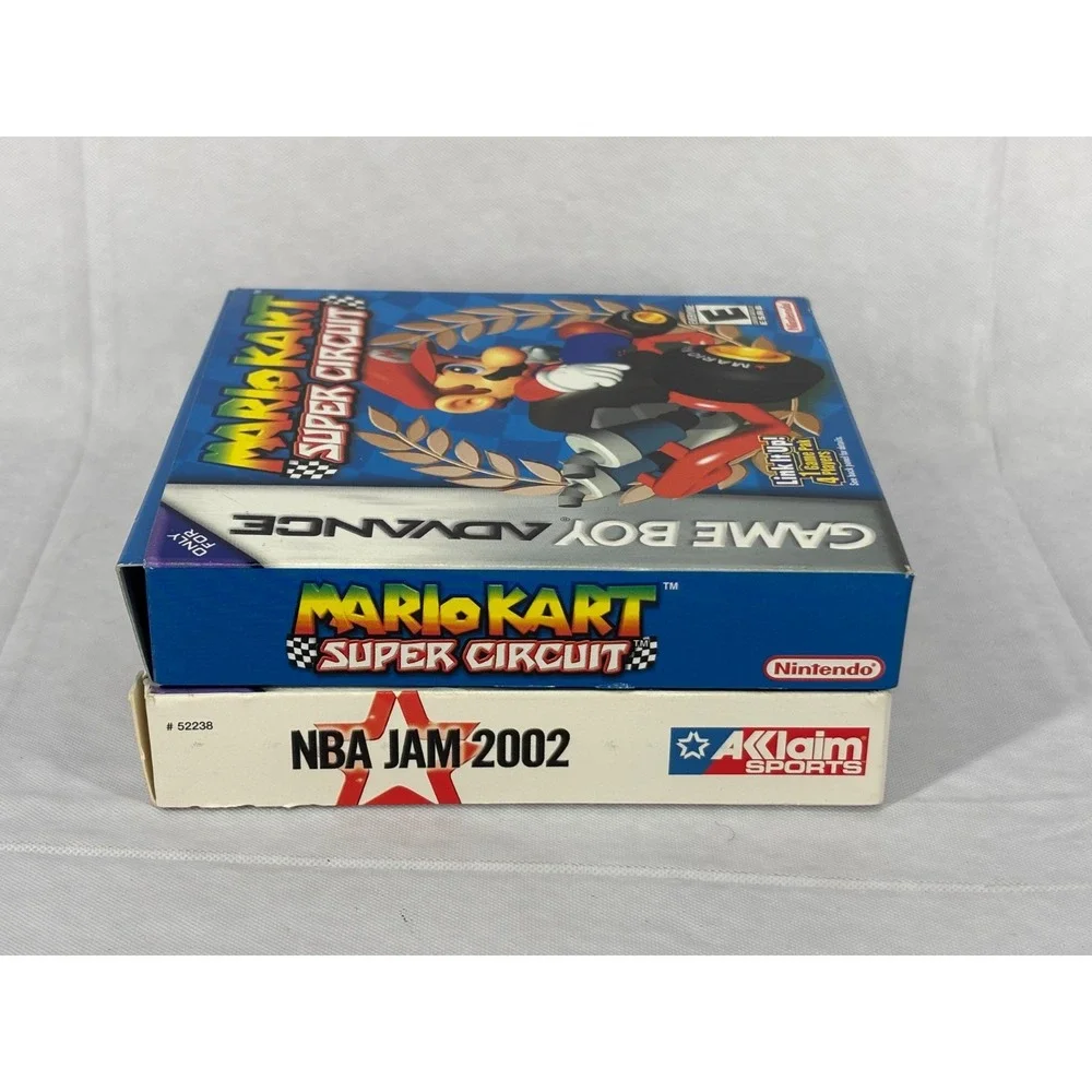 Mario Kart Super Circuit NBA Jam 2002 Nintendo Game Boy Advance GBA Box ONLY Lot